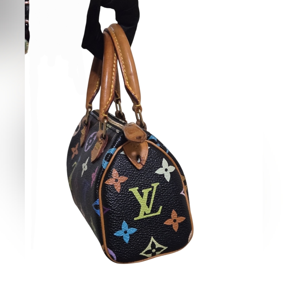 Authentic LOUIS VUITTON Multicolor Mini Sac HL Speedy in Black. - Picture 4 of 17